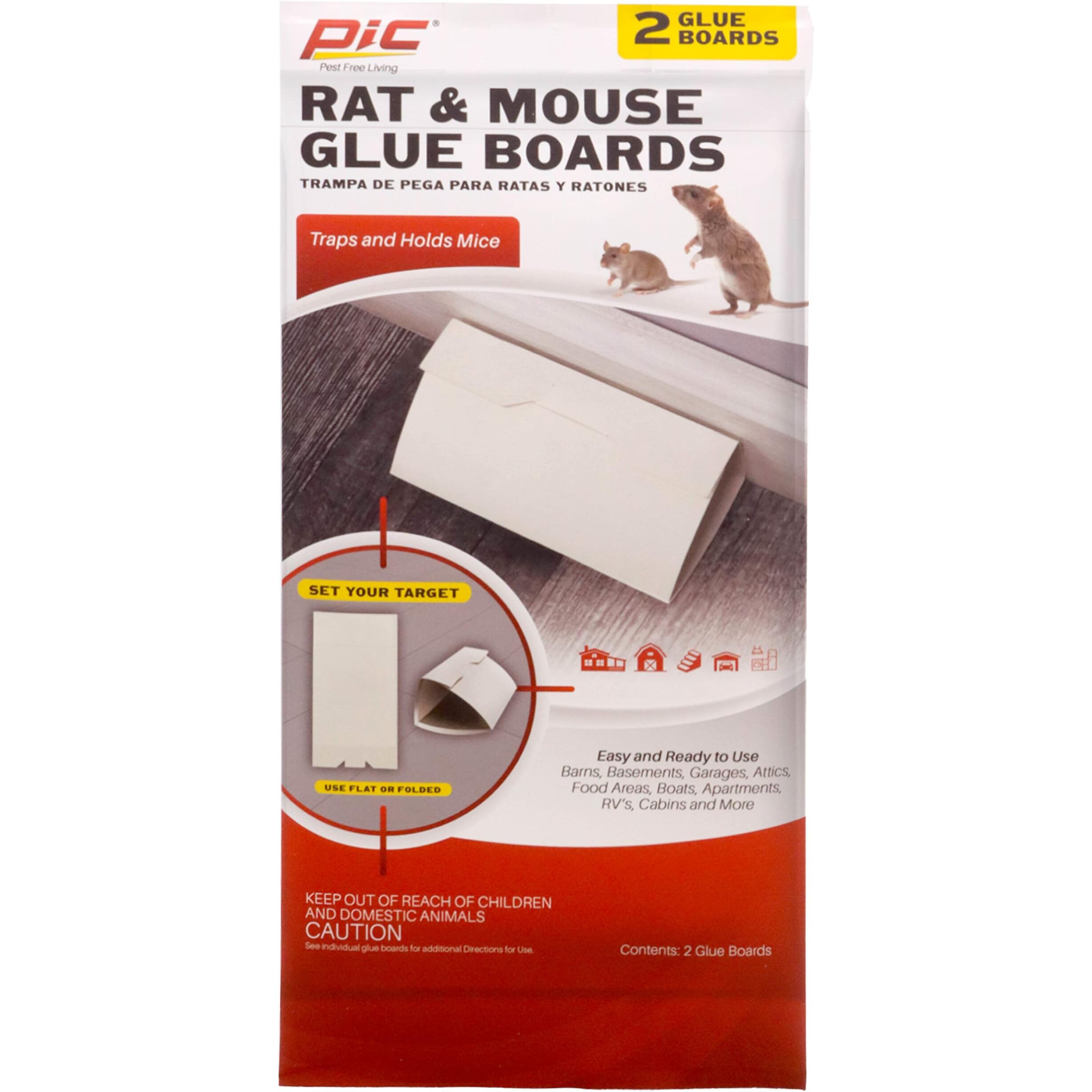 Pic Professional-Strength Rat & Mouse Glue Boards (2 Pack)