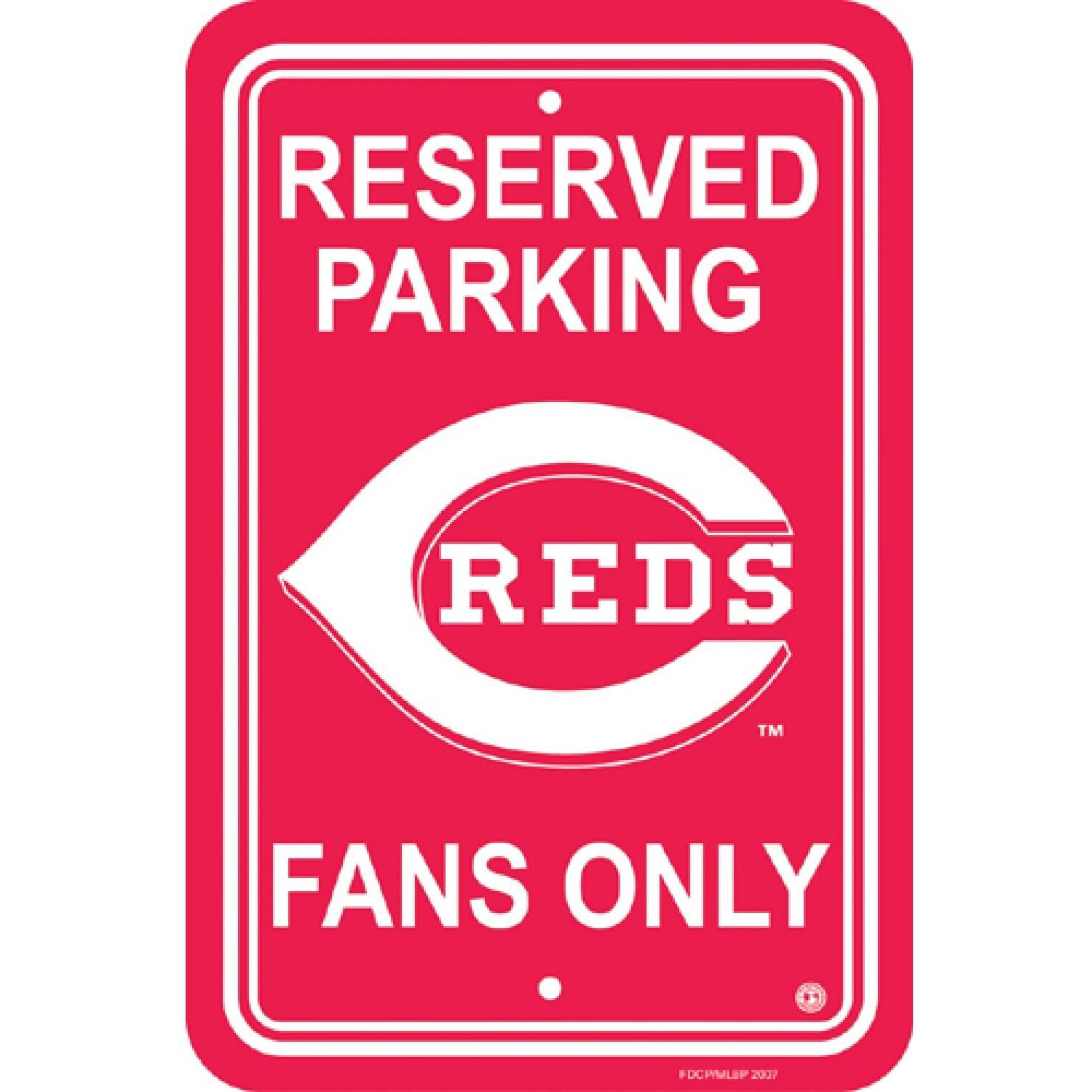Cincinnati Reds Sign 12x18 Plastic Reserved Parking Style CO