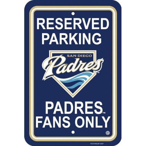 San Diego Padres Sign 12x18 Plastic Fan Zone Parking Style CO