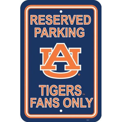 Auburn Tigers Sign 12x18 Plastic Reserved Parking Style CO