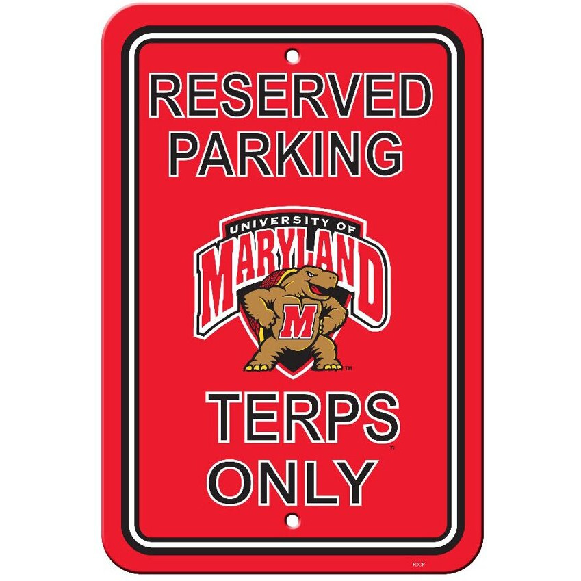 Maryland Terrapins Sign 12x18 Plastic Reserved Parking Style CO
