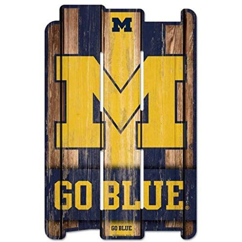 Michigan Wolverines Sign 11x17 Wood Fence Style