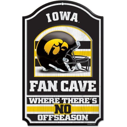 Iowa Hawkeyes Sign 11x17 Wood Fan Cave Design