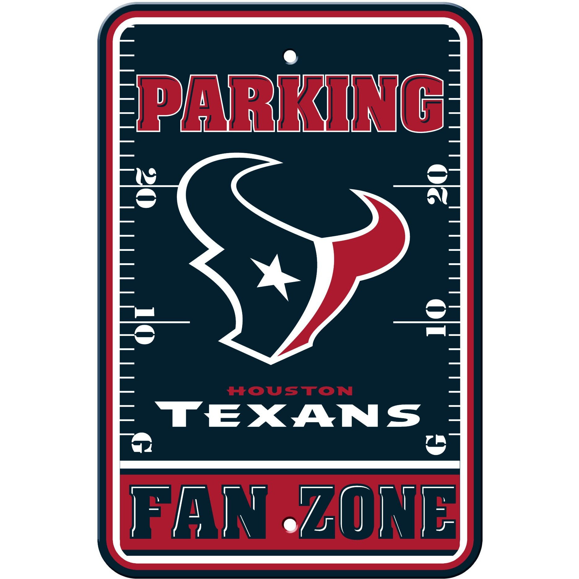Houston Texans Sign 12x18 Plastic Fan Zone Parking Style CO