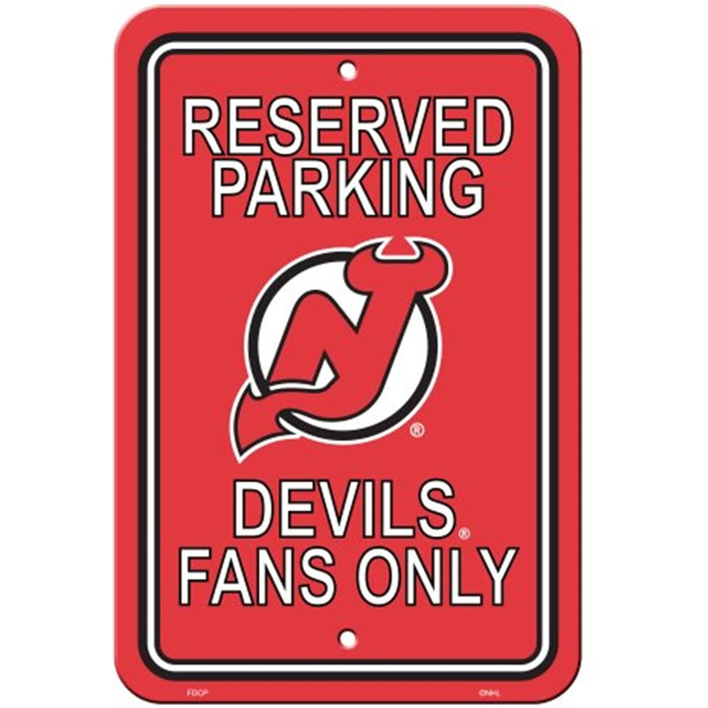 New Jersey Devils Sign 12x18 Plastic Reserved Parking Style CO