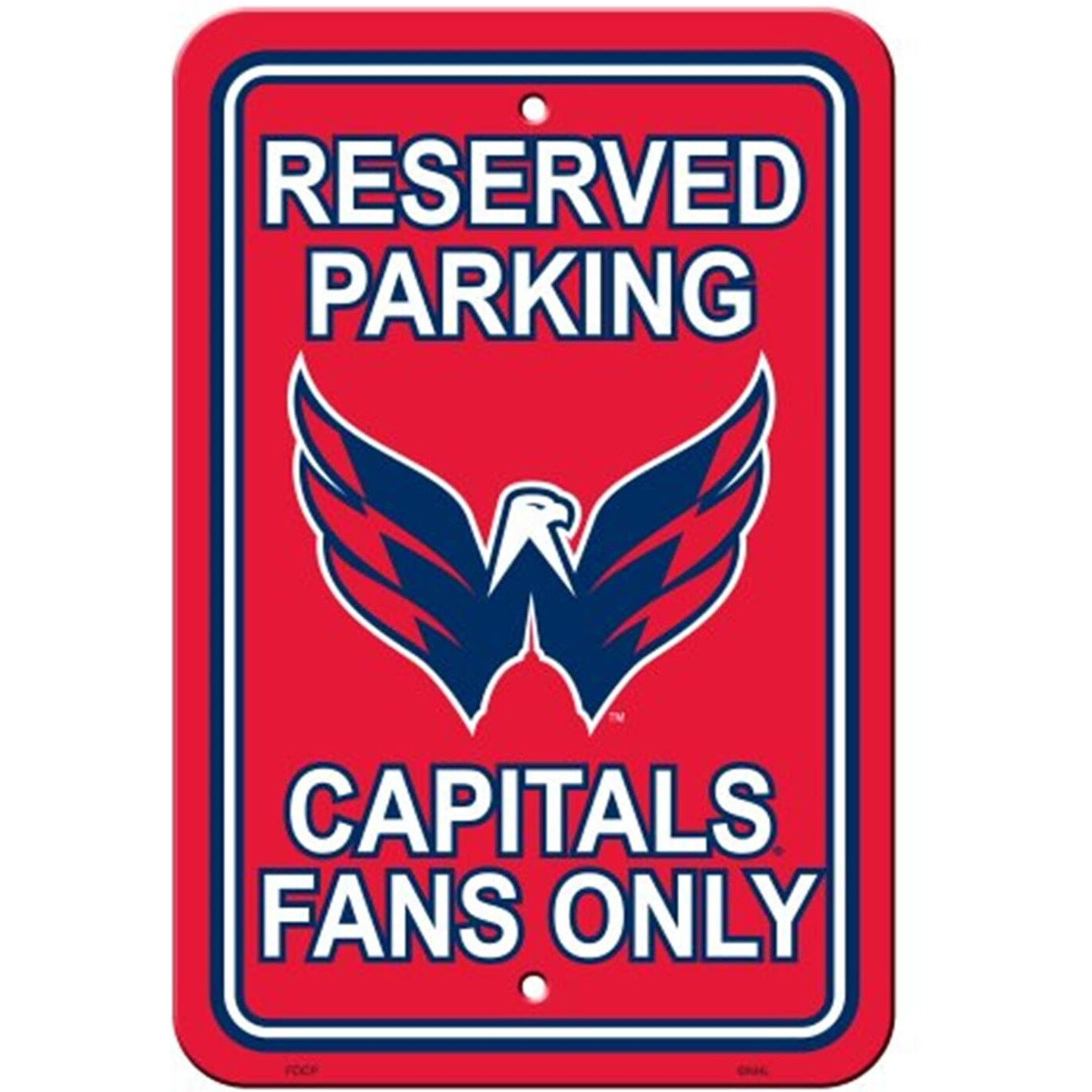 Washington Capitals Sign 12x18 Plastic Reserved Parking Style CO