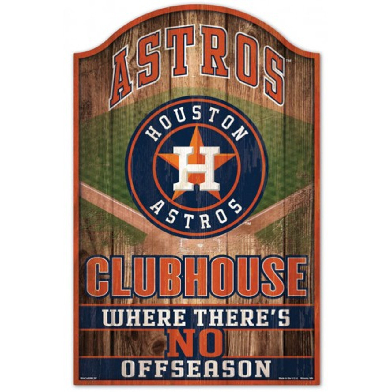 Houston Astros Sign 11x17 Wood Fan Cave Design - Special Order