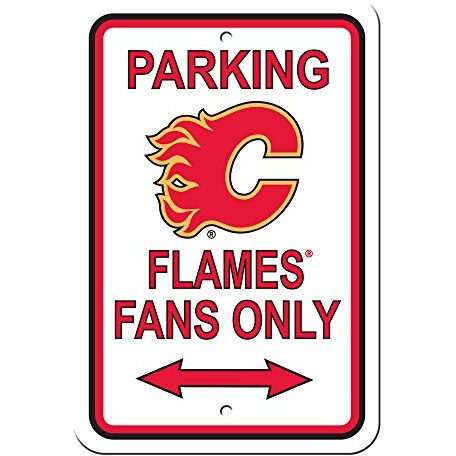 Calgary Flames Sign 12x18 Plastic Reserved Parking Style CO