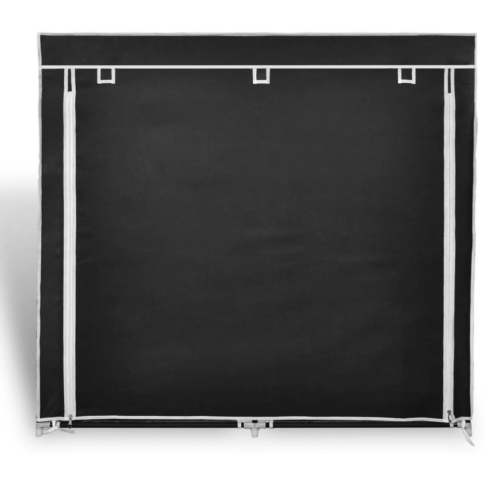 vidaXL Fabric Shoe Cabinet with Cover 45" x 11" x 43" Black