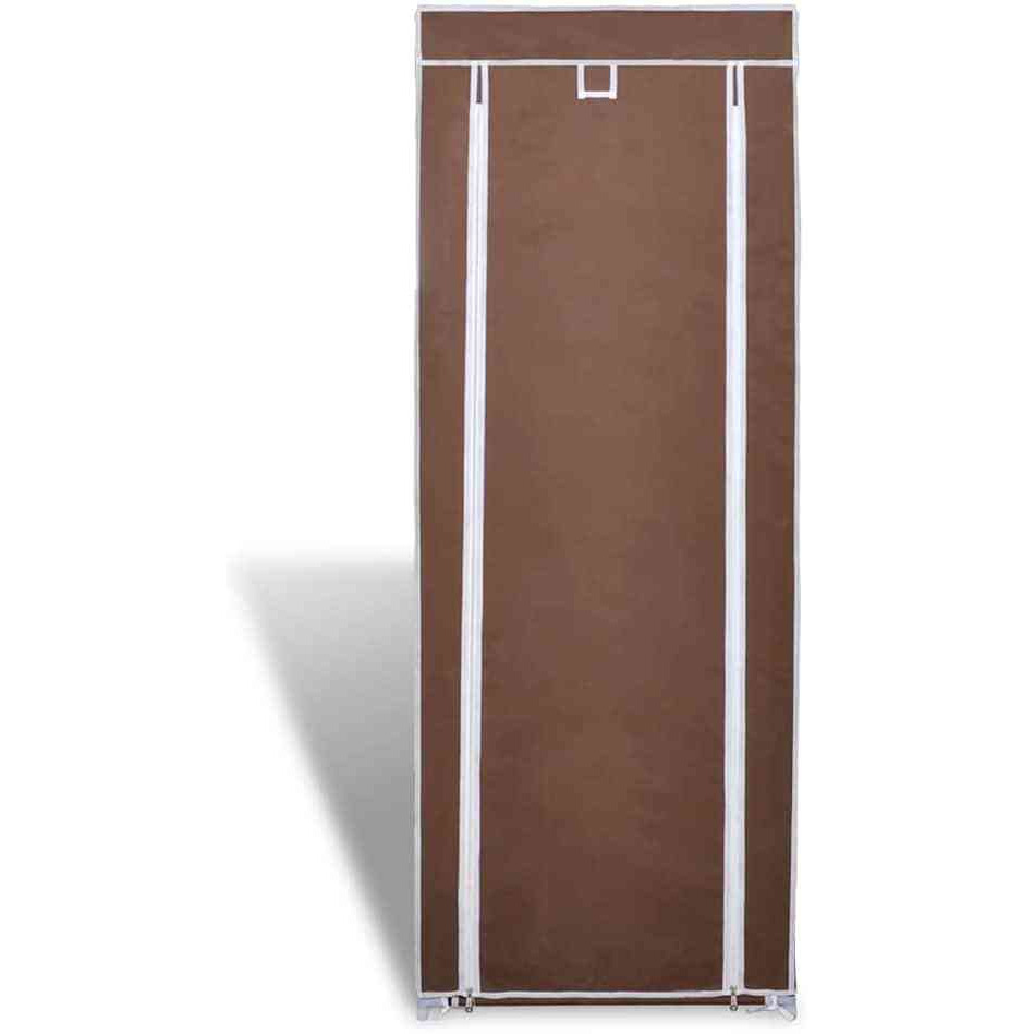 Fabric Shoe Cabinet with Cover 22" x 11" x 64" Brown