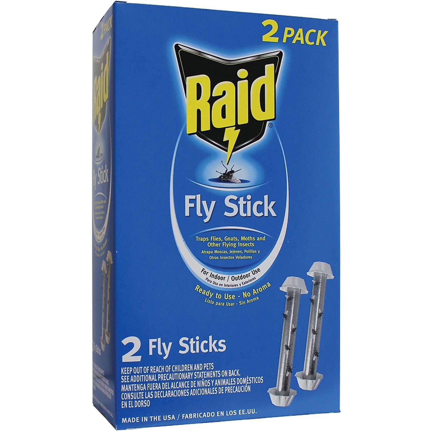 Raid Jumbo Fly Sticks with Metallic Lure (2 Pack)