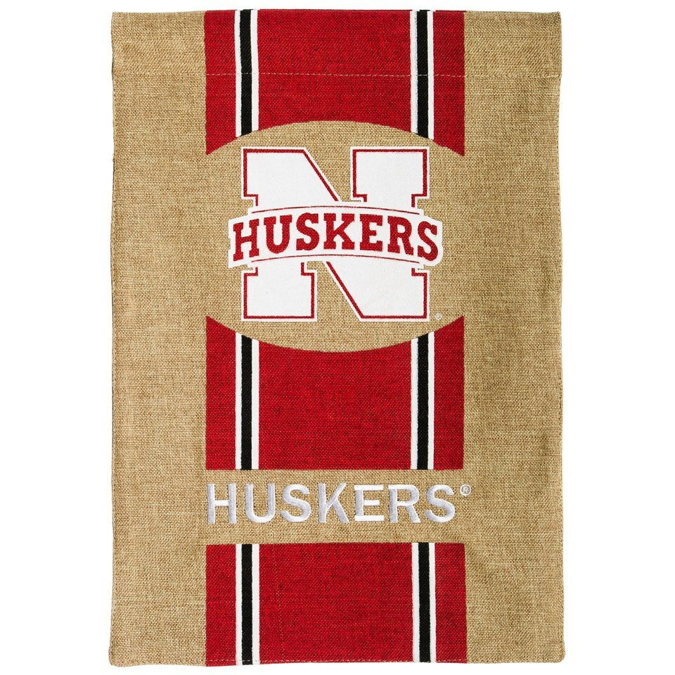 Nebraska Cornhuskers Flag Garden Style Burlap CO