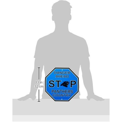 Carolina Panthers Sign 12x12 Plastic Stop Style CO