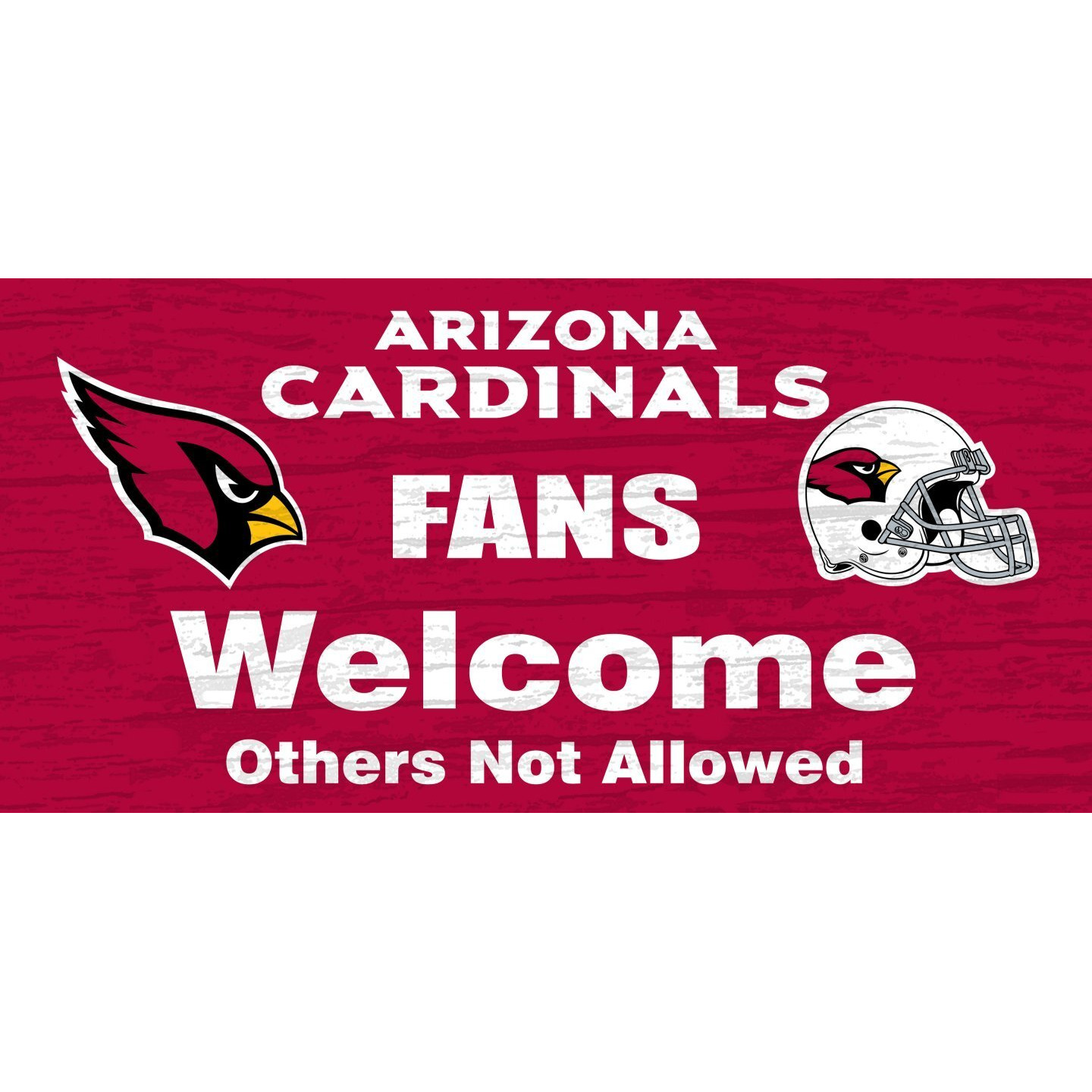 Arizona Cardinals Wood Sign - Fans Welcome 12&quotx6"