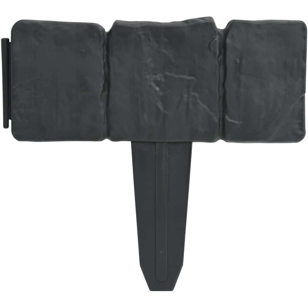 Plastic Garden / Lawn Fence Stone Look 41 pcs 32.8 ft