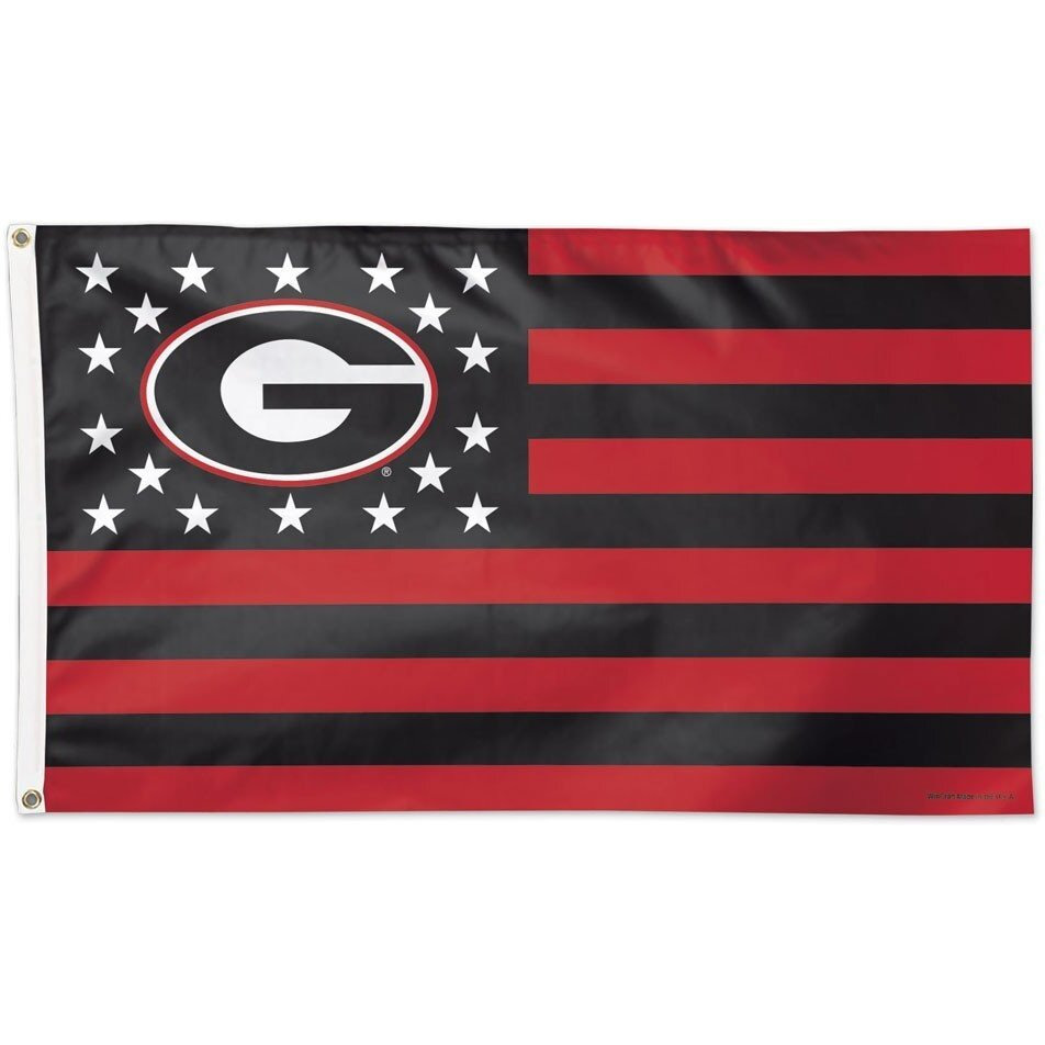 Georgia Bulldogs Flag 3x5 Deluxe Style Stars and Stripes Design