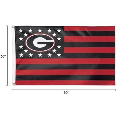 Georgia Bulldogs Flag 3x5 Deluxe Style Stars and Stripes Design