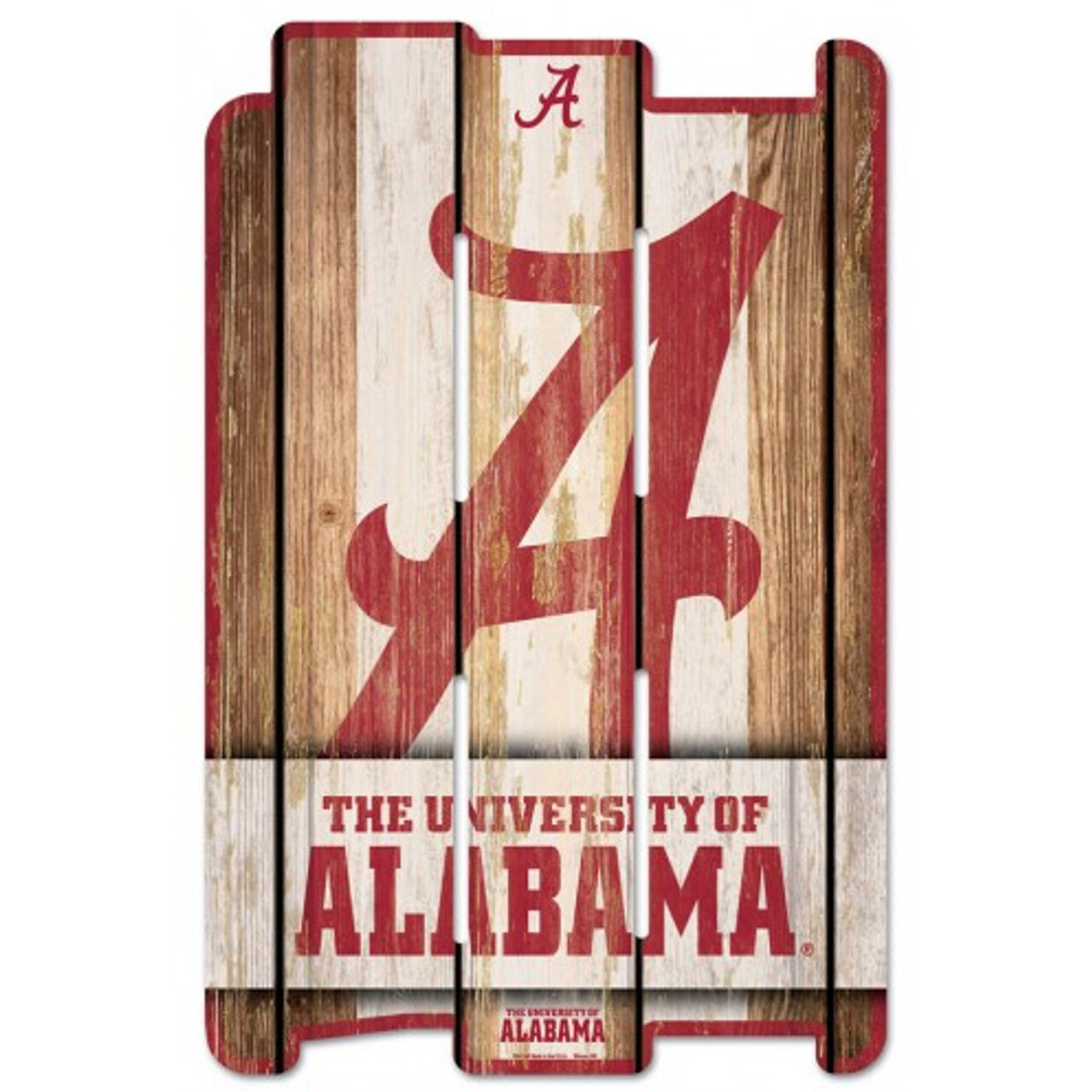 Alabama Crimson Tide Sign 11x17 Wood Fence Style