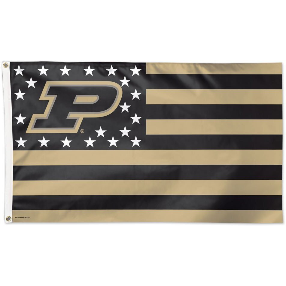 Purdue Boilermakers Flag 3x5 Deluxe Style Stars and Stripes Design - Special Order