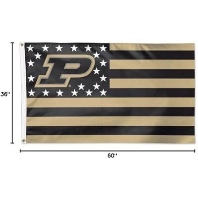 Purdue Boilermakers Flag 3x5 Deluxe Style Stars and Stripes Design - Special Order