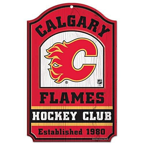 Calgary Flames Sign 11x17 Wood Fan Cave Design - Special Order