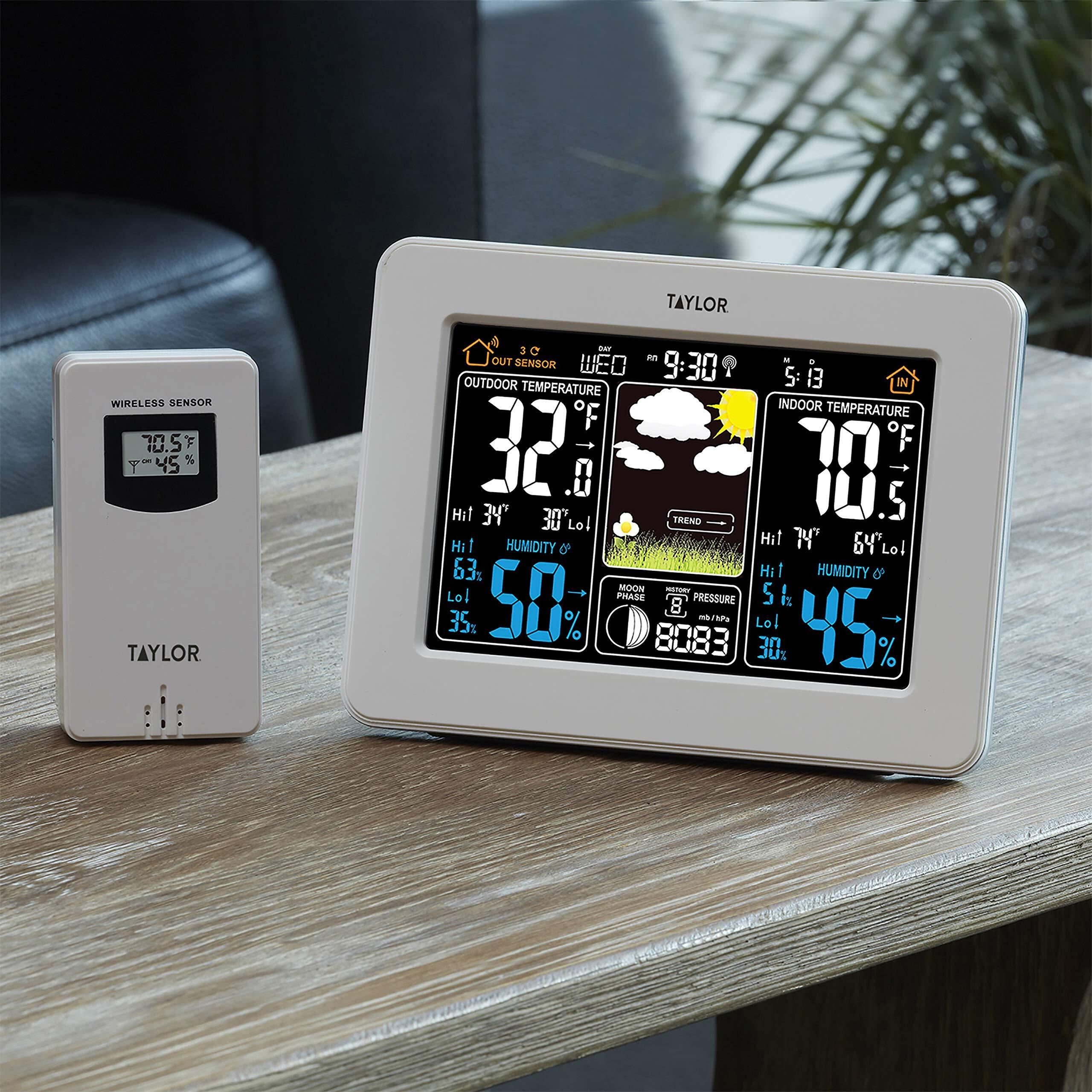 Taylor Wireless Digital Deluxe Color Weather Station Forecaster