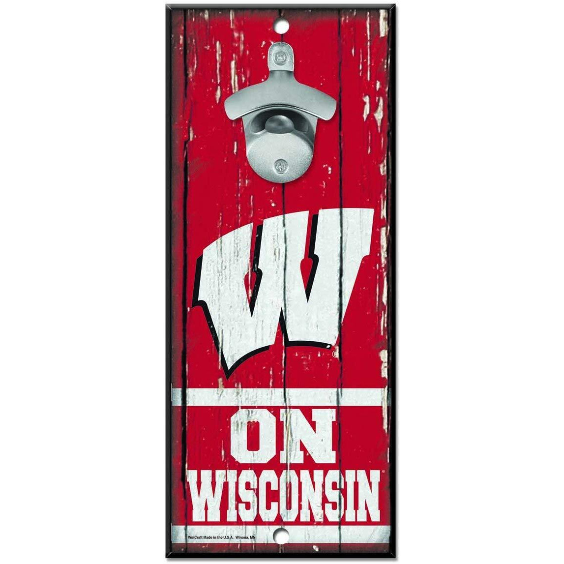 Wisconsin Badgers Sign Wood 5x11 Bottle Opener
