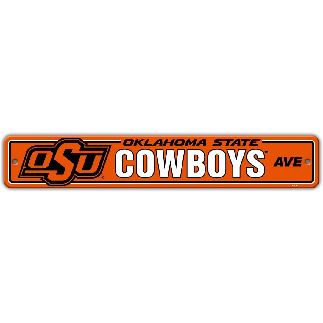 Oklahoma State Cowboys Sign 4x24 Plastic Street Style CO