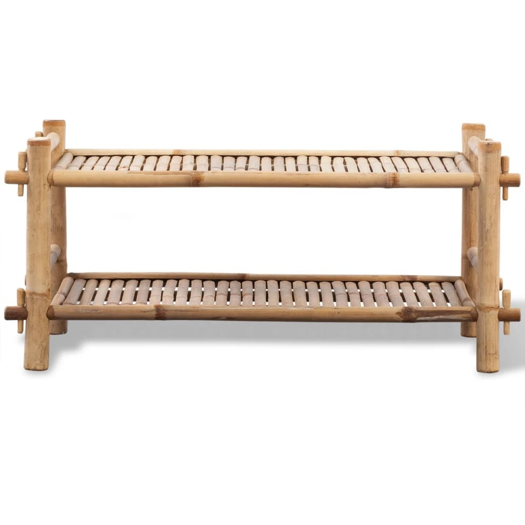vidaXL 2-Tier Bamboo Shoe Rack