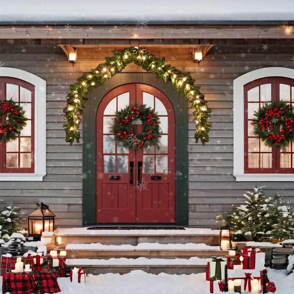 vidaXL Christmas Garland with LED Lights 32.8'