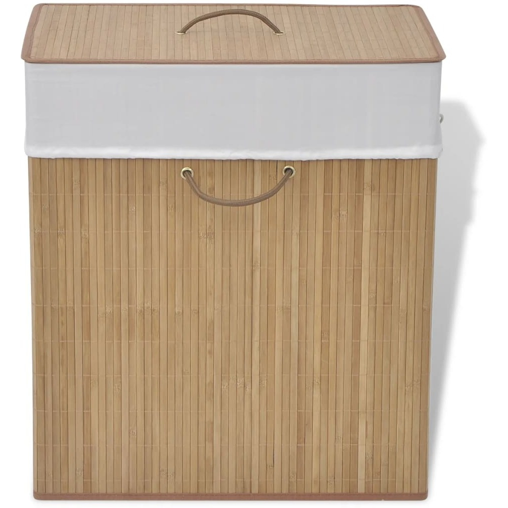 vidaXL Bamboo Laundry Bin Rectangular Natural
