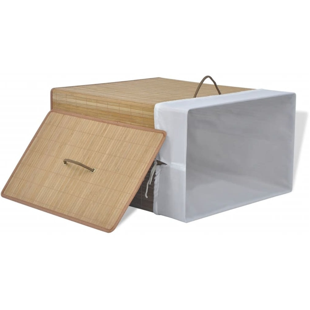 vidaXL Bamboo Laundry Bin Rectangular Natural