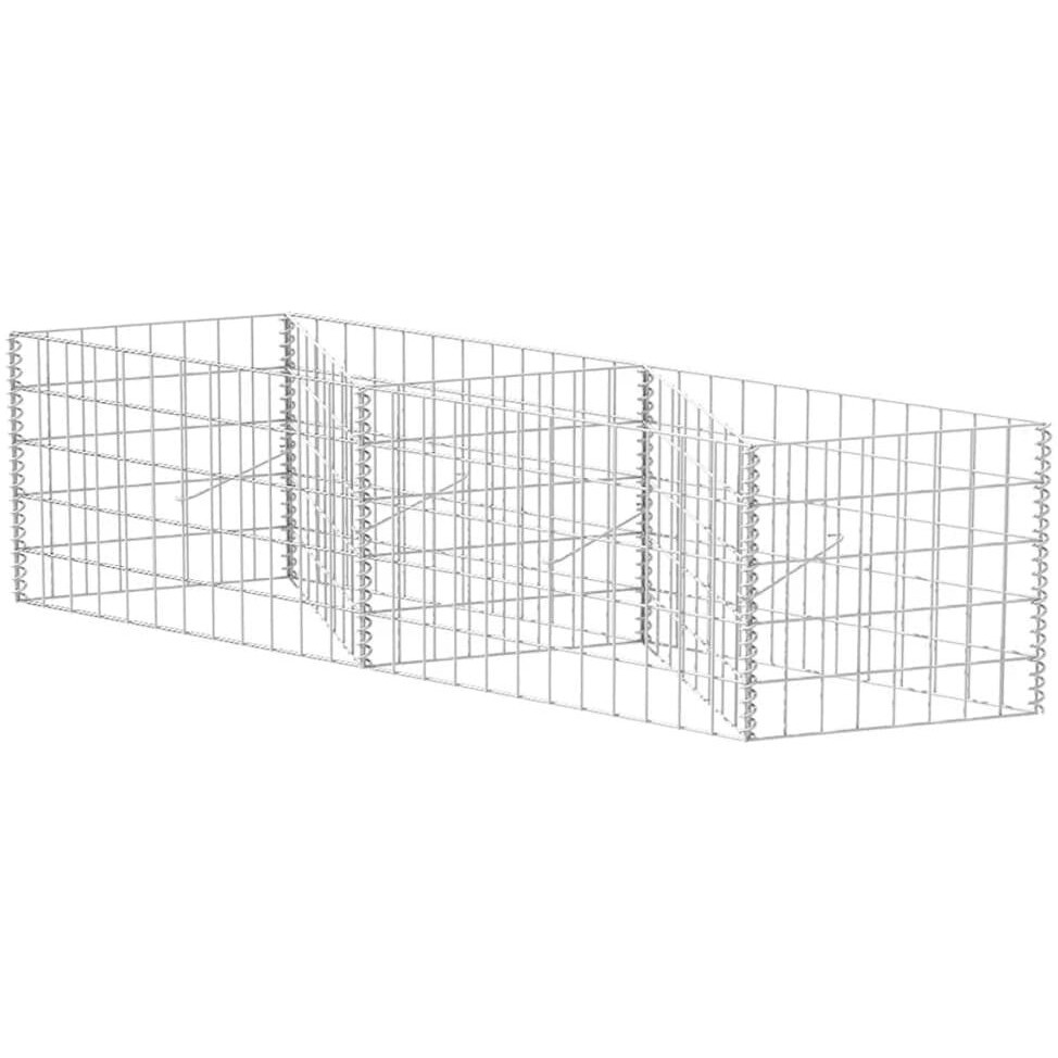 vidaXL Gabion Basket Galvanized Steel 47.2&quotx11.8&quotx19.7"