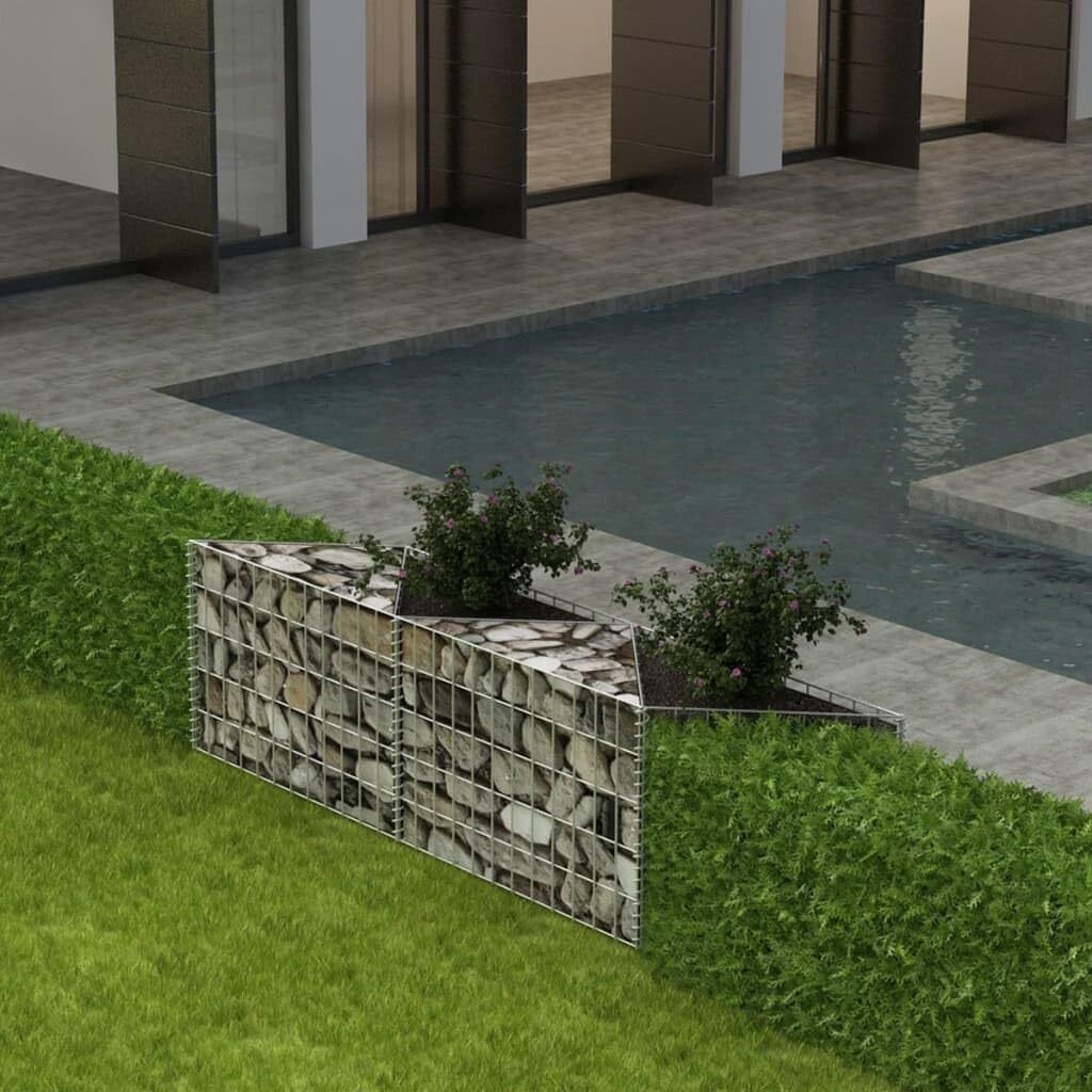 vidaXL Gabion Basket Galvanized Steel 47.2&quotx11.8&quotx19.7"