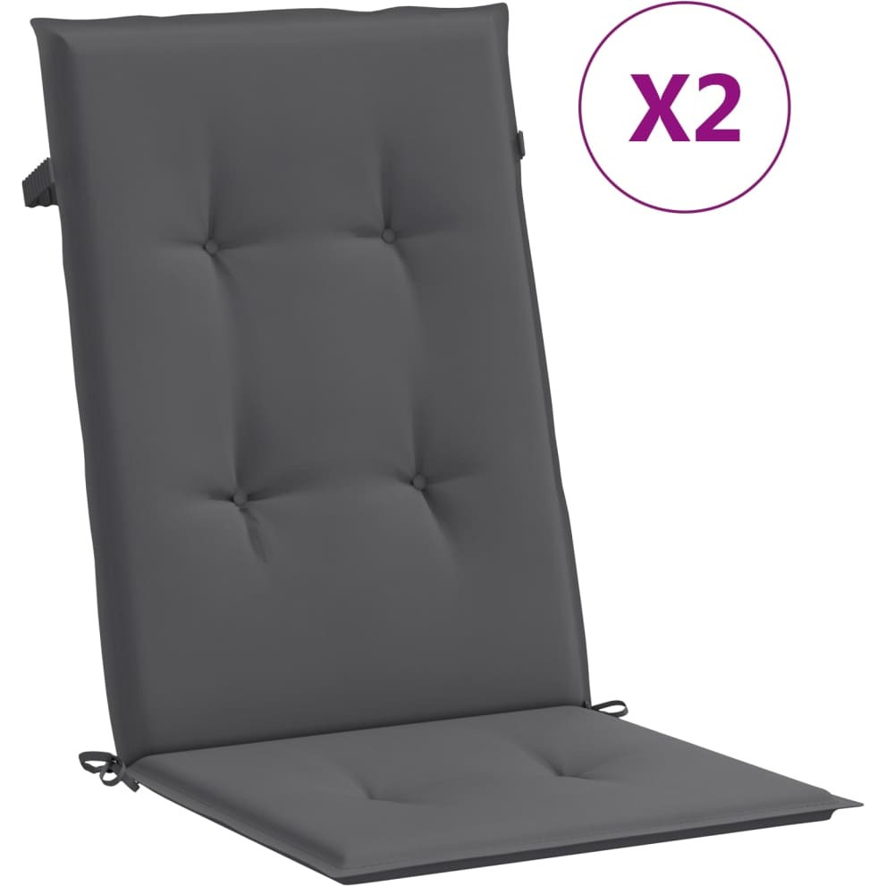 vidaXL Garden Chair Cushions 2 pcs Anthracite 47.2&quotx19.7&quotx1.2"