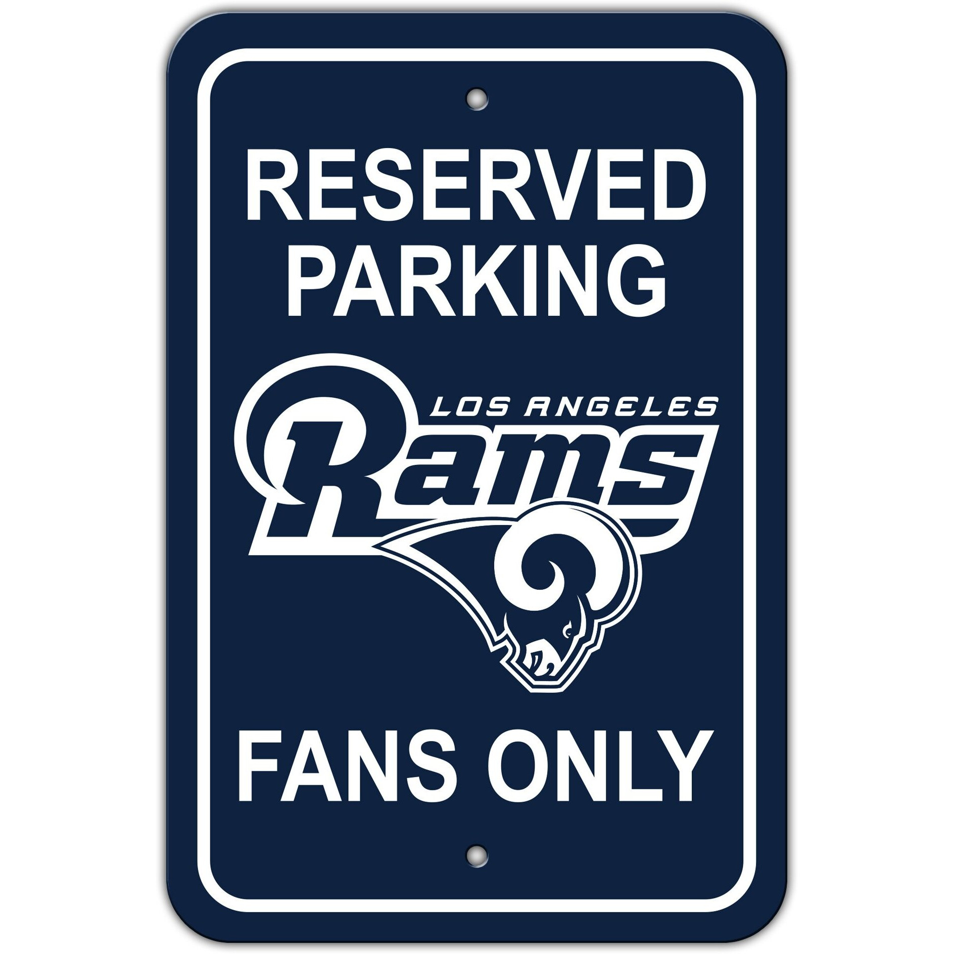 Los Angeles Rams Sign 12x18 Plastic Reserved Parking Style Alternate CO