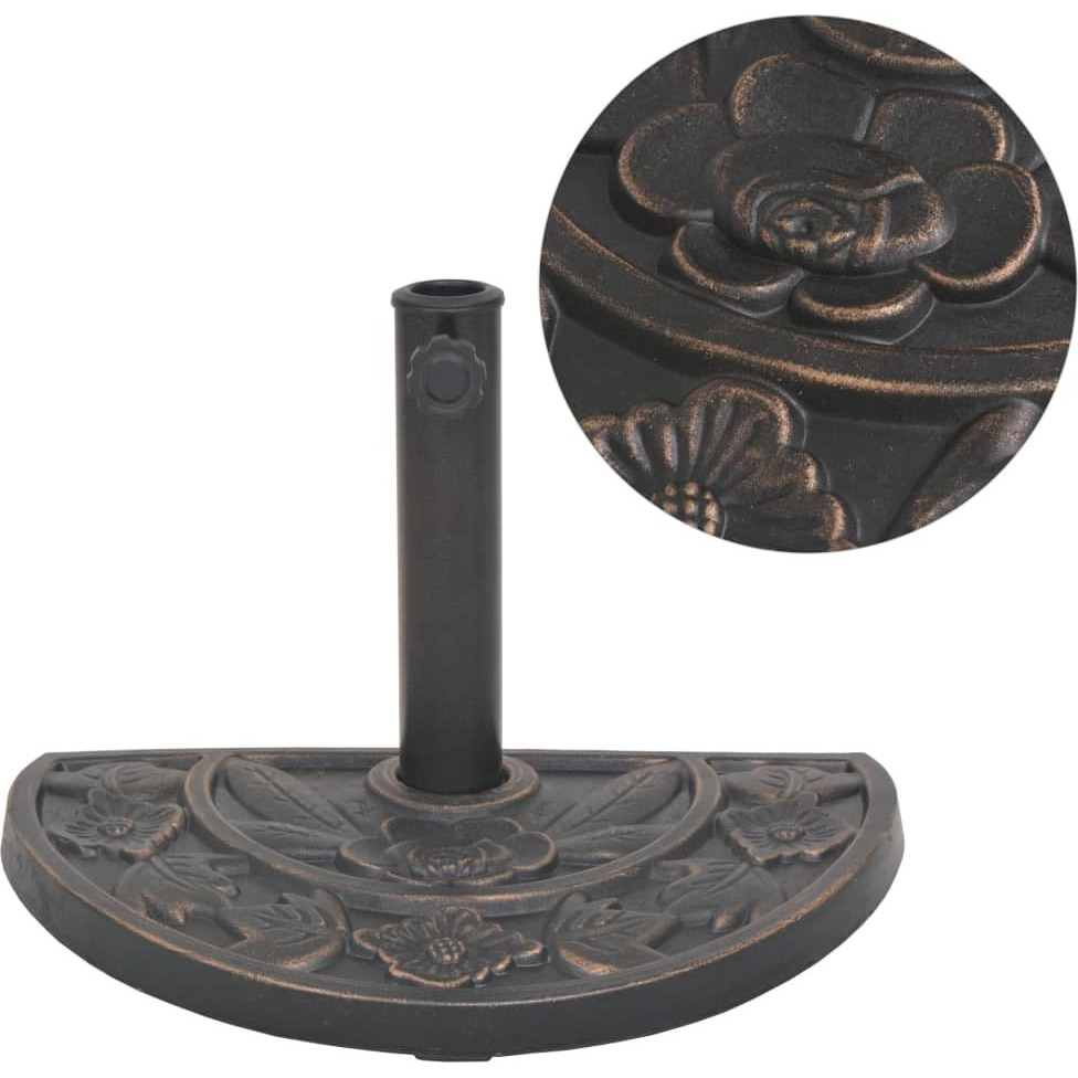 vidaXL Parasol Base Resin Half Round Bronze 19.8 lbs