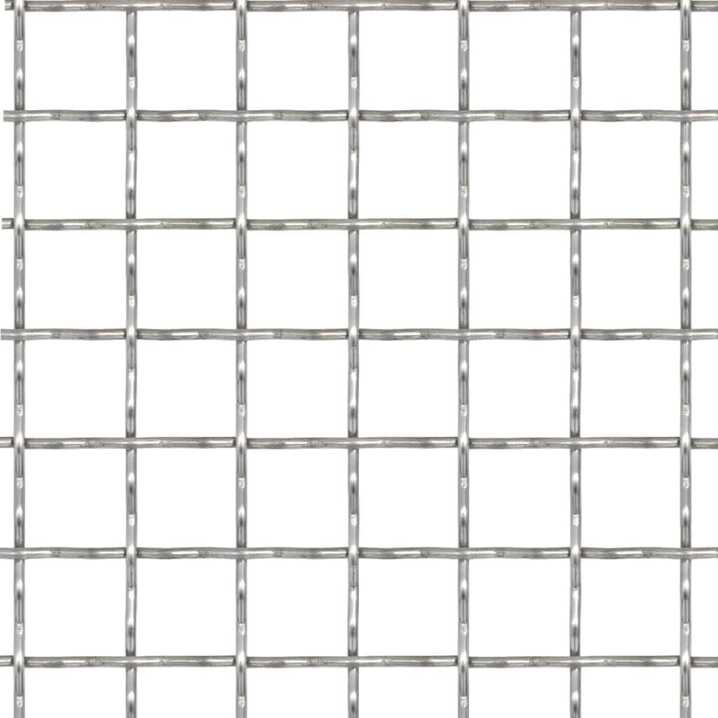 vidaXL Crimped Garden Wire Fence Stainless Steel 19.7&quotx19.7" 0.8&quotx0.8&quotx0.1"