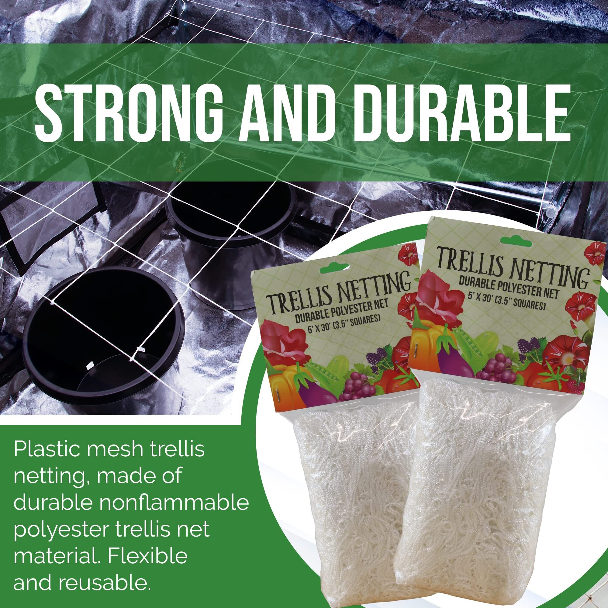 5'x60' Trellis Netting 3.5''x3