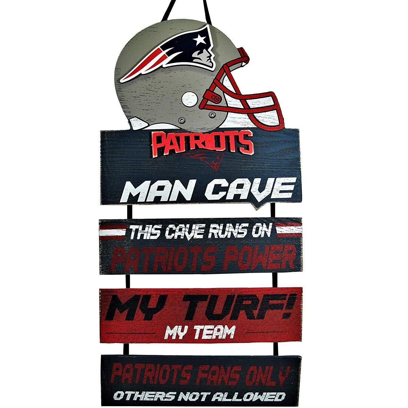 New England Patriots Sign Wood Man Cave Design
