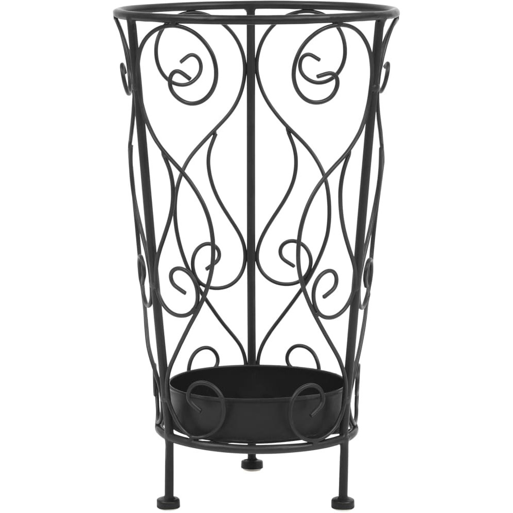 vidaXL Umbrella Stand Vintage Style Metal 10.2&quotx18.1" Black