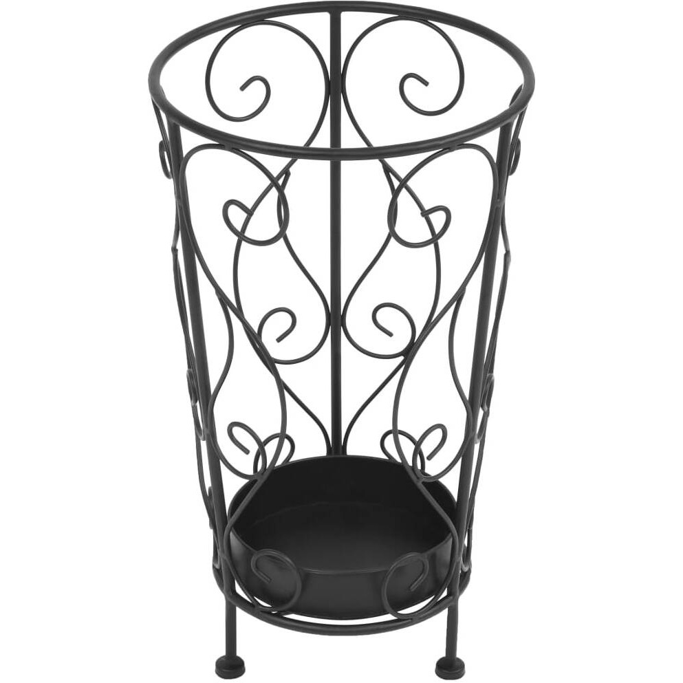 vidaXL Umbrella Stand Vintage Style Metal 10.2&quotx18.1" Black