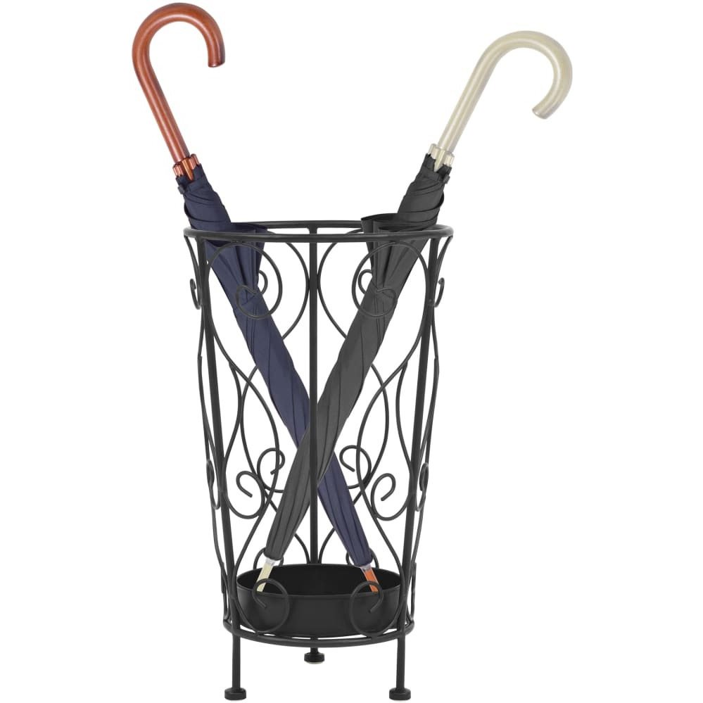 vidaXL Umbrella Stand Vintage Style Metal 10.2&quotx18.1" Black