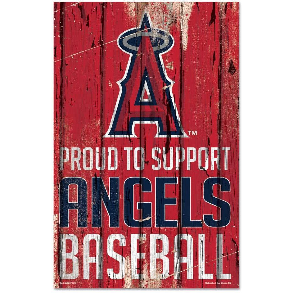 Los Angeles Angels Sign 11x17 Wood Proud to Support Design - Special Order