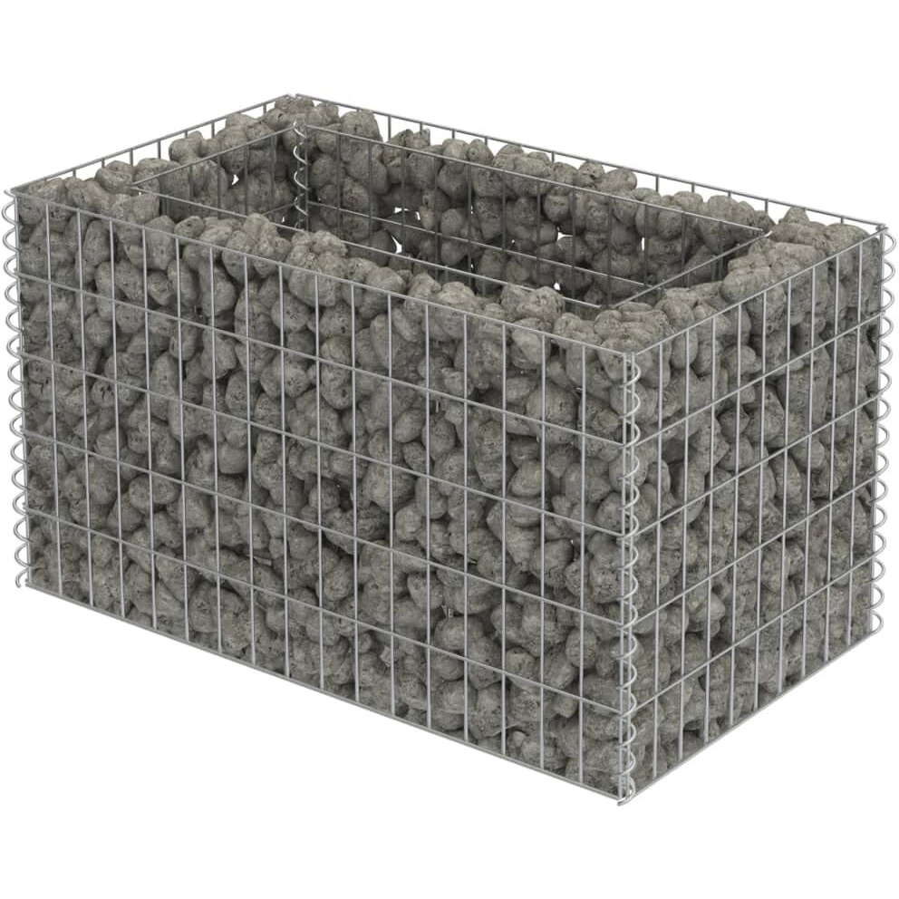 vidaXL Gabion Raised Bed Galvanized Steel 35.4&quotx19.7&quotx19.7"