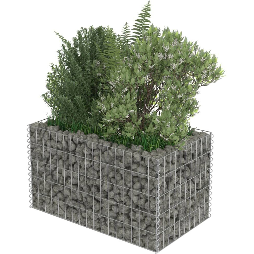 vidaXL Gabion Raised Bed Galvanized Steel 35.4&quotx19.7&quotx19.7"