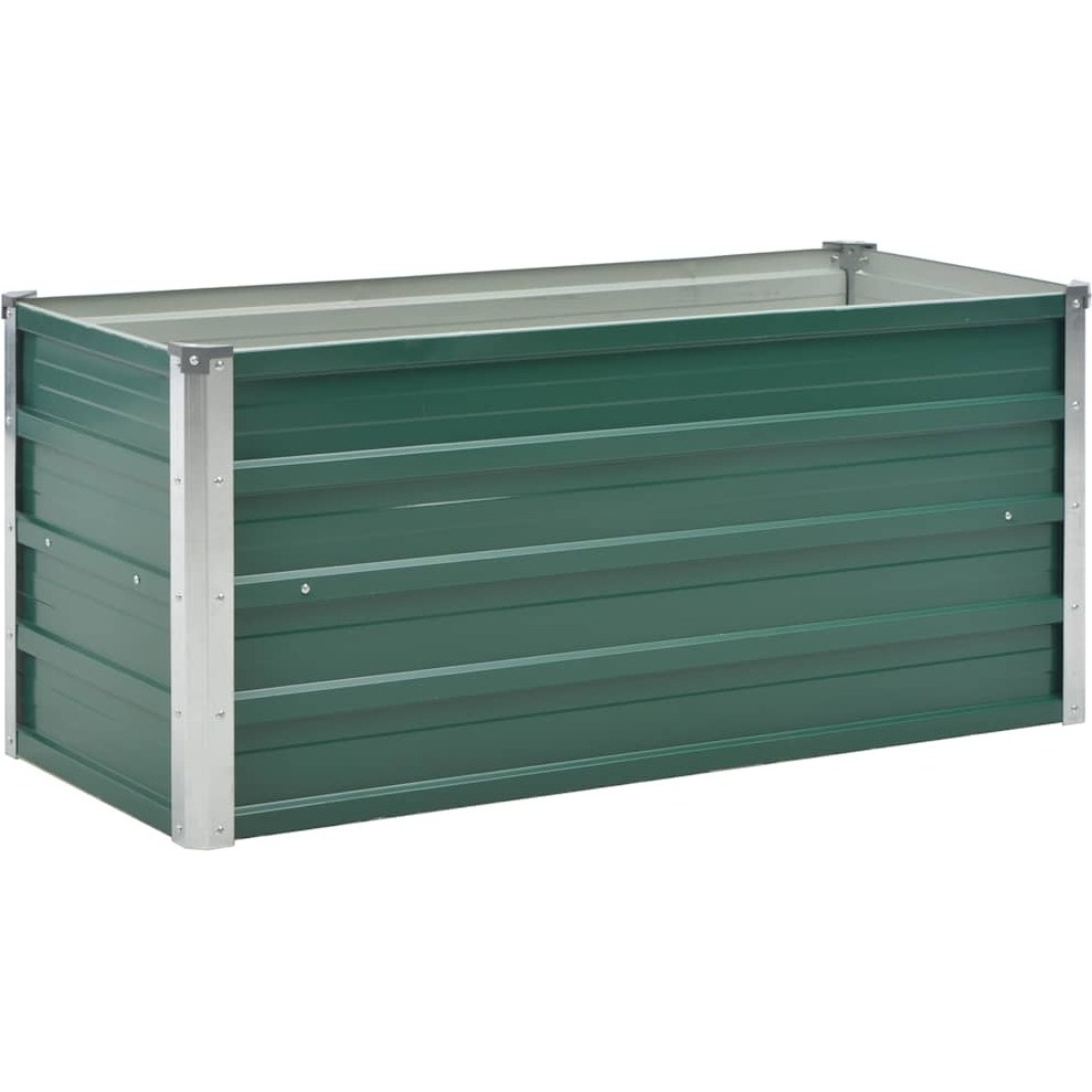 vidaXL Garden Raised Bed Galvanized Steel 39.4&quotx15.7&quotx17.7" Green