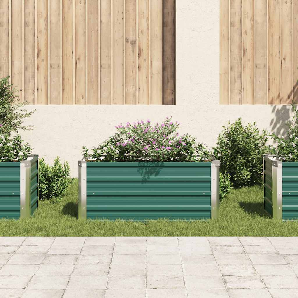 vidaXL Garden Raised Bed Galvanized Steel 39.4&quotx15.7&quotx17.7" Green