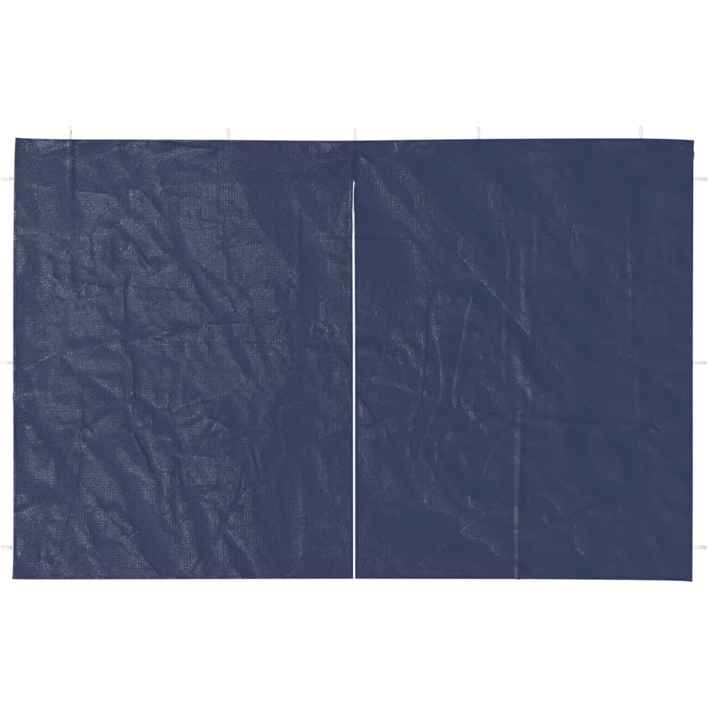 vidaXL Party Tent Sidewall 2 pcs with Zipper PE Blue