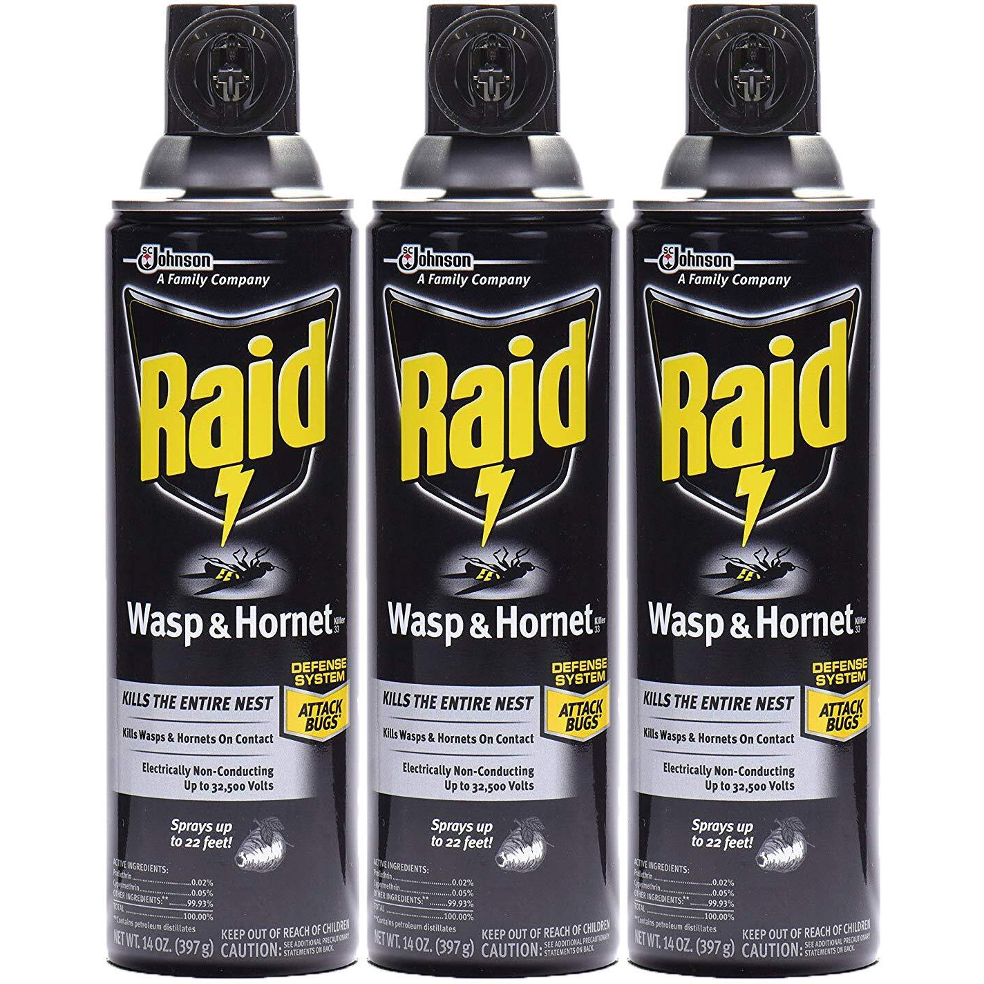 Raid Wasp Hornet Killer Spray (14 Ounce (Pack of 3)